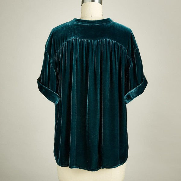 Soft and Sweet Velvet V-Neck Top