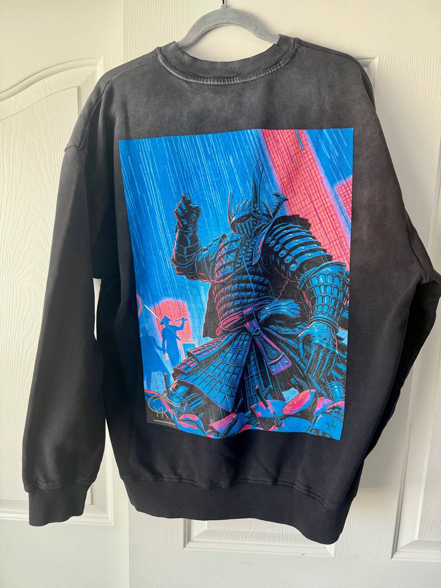 Neon Samurai Effortless Athleisure Pure Cotton Handcrafted Monkey Wash Drop-Shoulder Sweatshirt