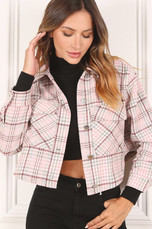 Preppy Passion Plaid crop jacket