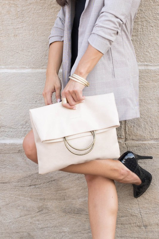 Lux Vegan Fold-over O-ring Clutch