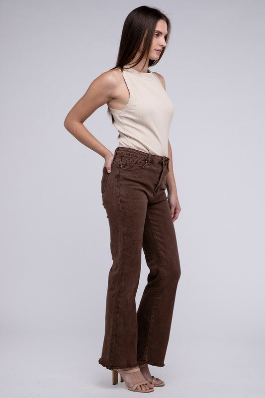 Comfy Cutie Acid Washed Frayed Cutoff Pants