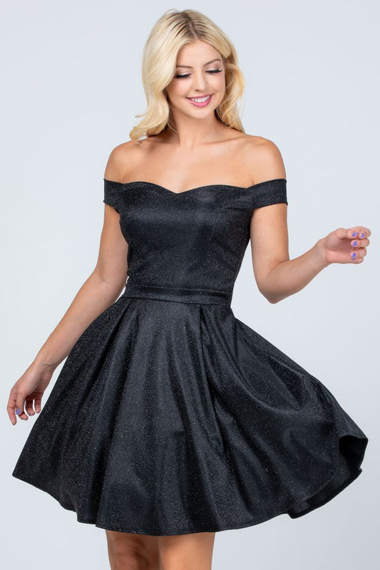 She's So Sweet Off the Shoulder Skater Dress