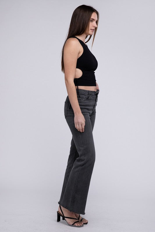 Comfy Cutie Acid Washed Frayed Cutoff Pants