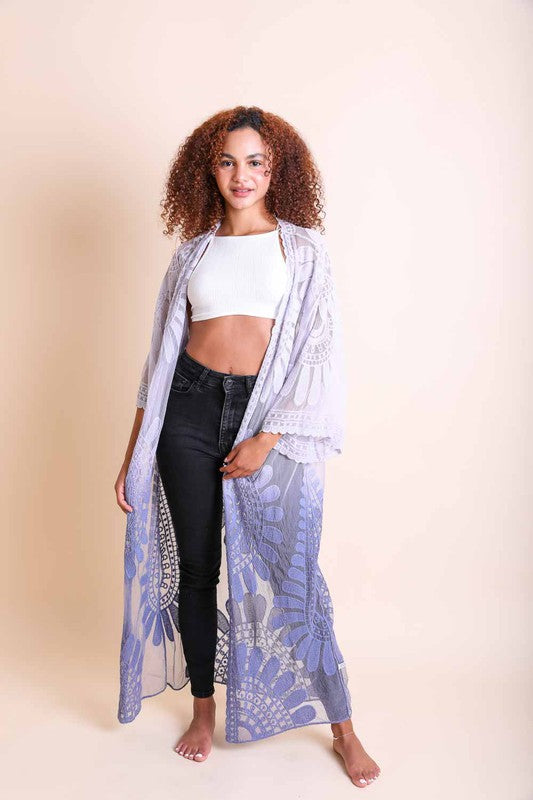 Sweet Sunset Ombre Bohemian Lace Kimono