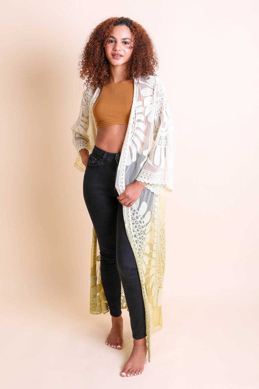 Sweet Sunset Ombre Bohemian Lace Kimono