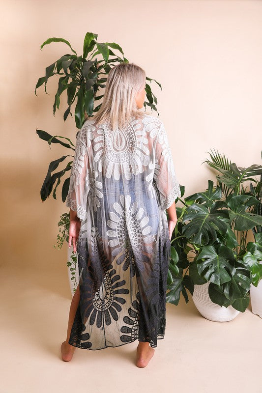 Sweet Sunset Ombre Bohemian Lace Kimono