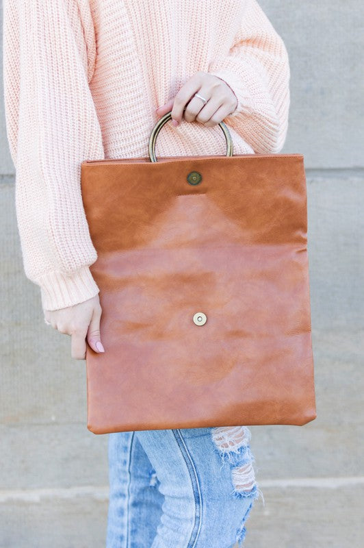 Lux Vegan Fold-over O-ring Clutch