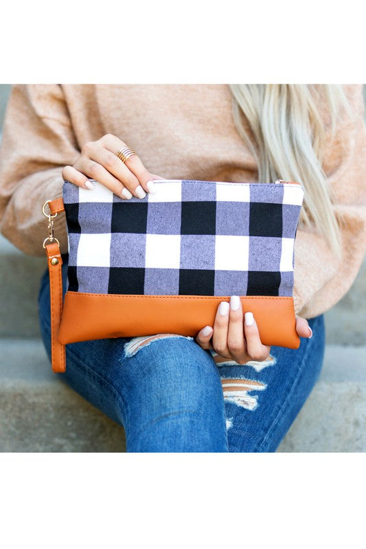 Cozy Cowgirl Buffalo Plaid Clutch