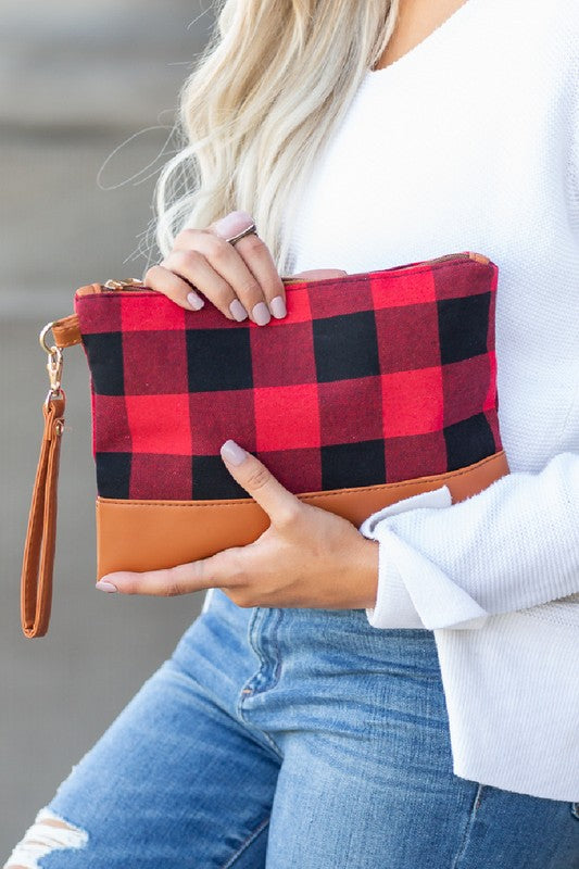 Cozy Cowgirl Buffalo Plaid Clutch