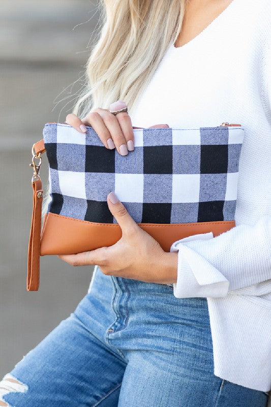 Cozy Cowgirl Buffalo Plaid Clutch