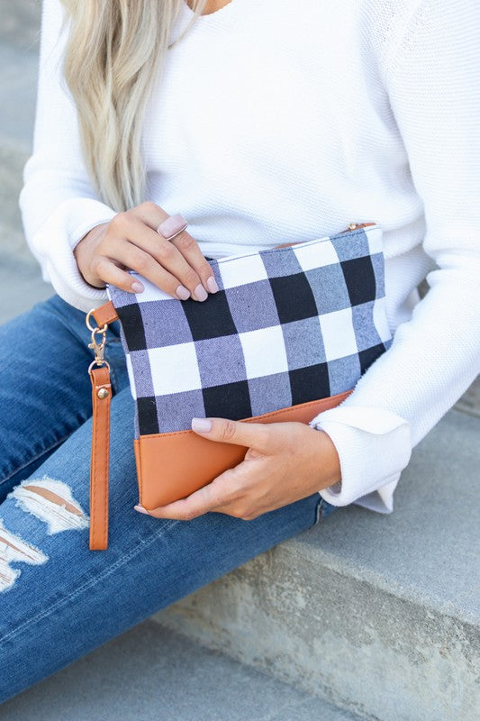 Cozy Cowgirl Buffalo Plaid Clutch