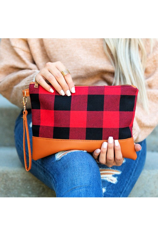 Cozy Cowgirl Buffalo Plaid Clutch