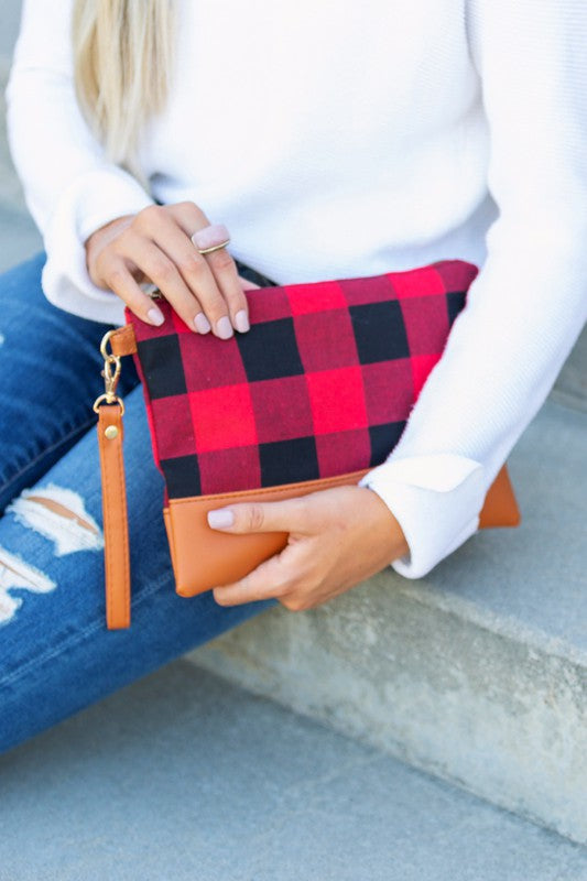 Cozy Cowgirl Buffalo Plaid Clutch