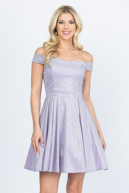 She's So Sweet Off the Shoulder Skater Dress