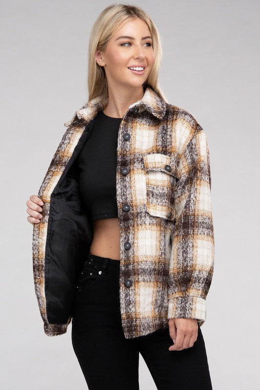 Autumn Spice Cozy Plaid Flannel Shacket