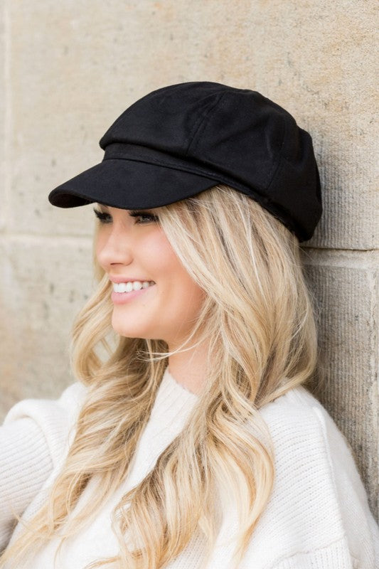 Soft and Sweet Suede Newsboy Cap