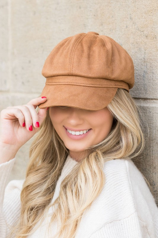 Soft and Sweet Suede Newsboy Cap