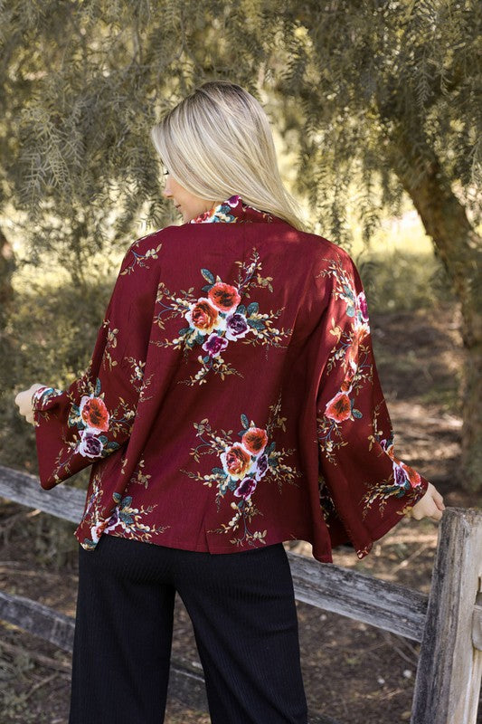 Floral Beauty Cozy Rose Kimono