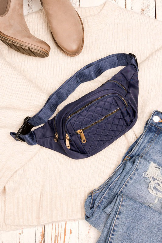 Cozy and Chic Quilted Belt Sling Bum Bag