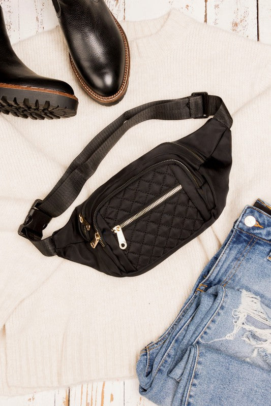 Cozy and Chic Quilted Belt Sling Bum Bag