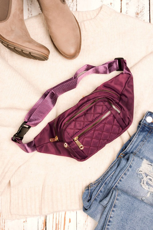 Cozy and Chic Quilted Belt Sling Bum Bag