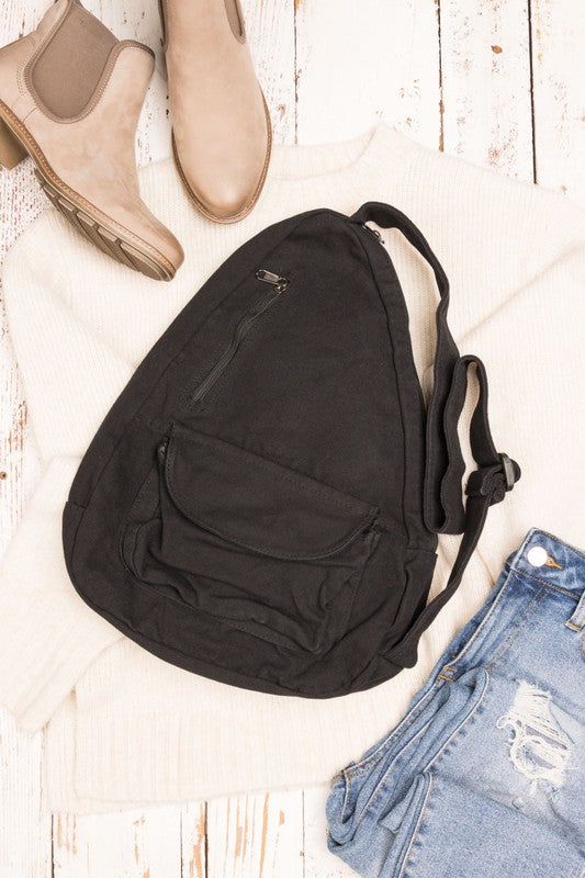 Adventure Meets Cozy Oversized Canvas Sling Bag