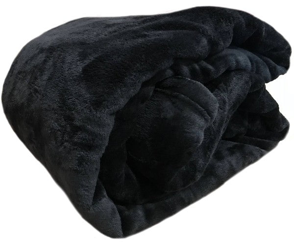 Black Super Soft Cozy Bed Throw Flannel Blanket