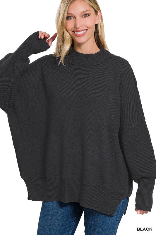 Cozy Side Slit Oversized Sweater