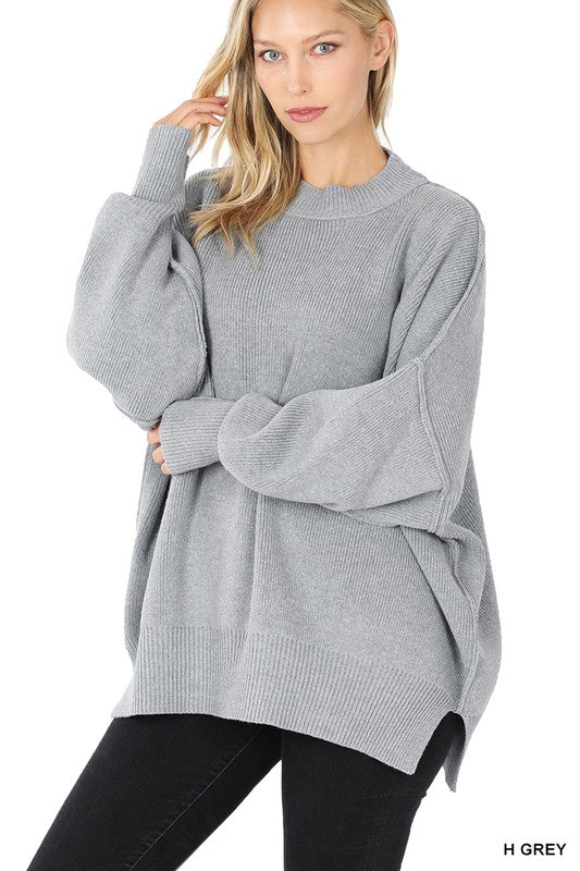 Cozy Side Slit Oversized Sweater