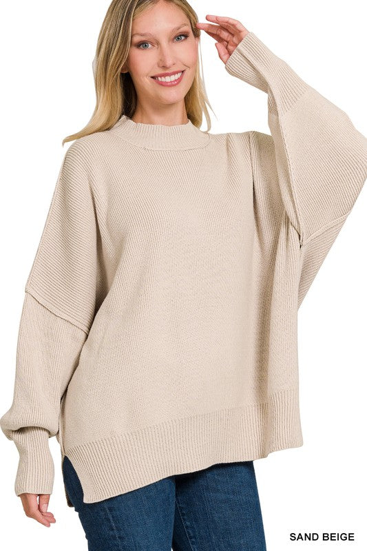 Cozy Side Slit Oversized Sweater