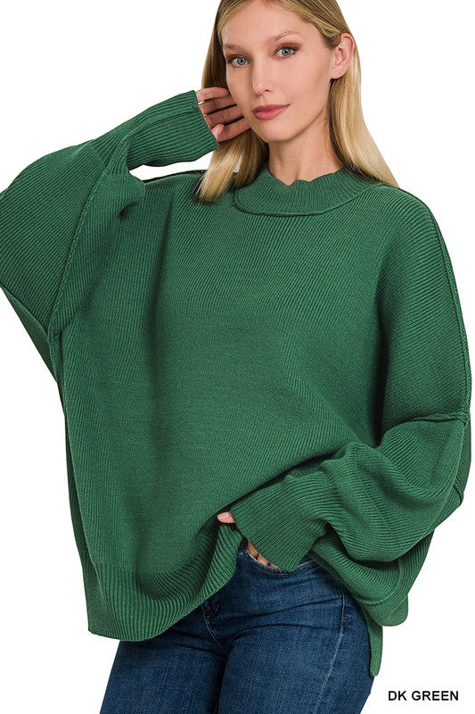 Cozy Side Slit Oversized Sweater