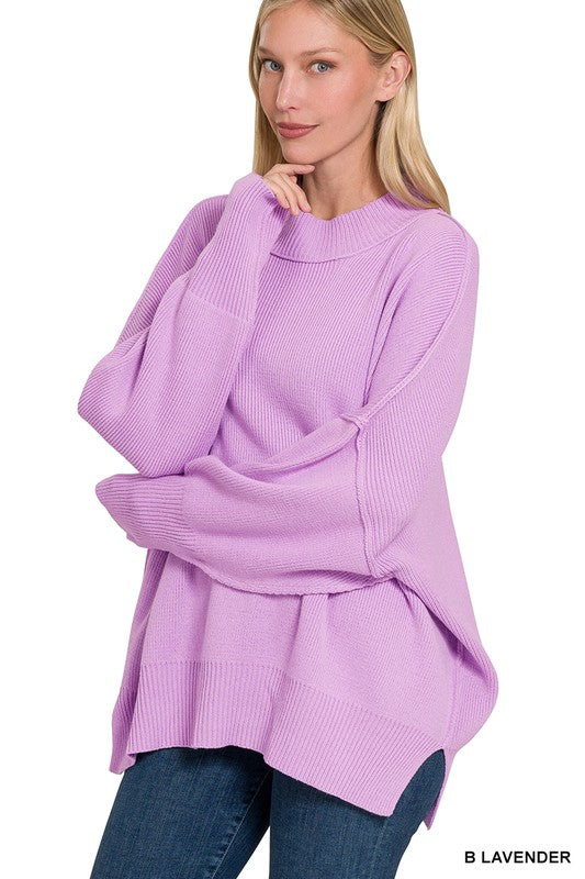 Cozy Side Slit Oversized Sweater