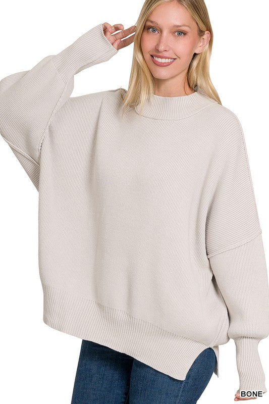 Cozy Side Slit Oversized Sweater