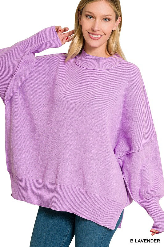 Cozy Side Slit Oversized Sweater