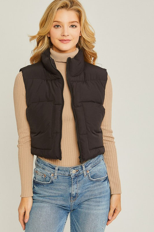 Marshmallow Dreams Puffer Vest with Pockets