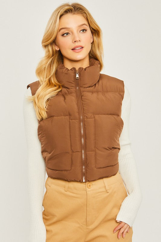 Marshmallow Dreams Puffer Vest with Pockets