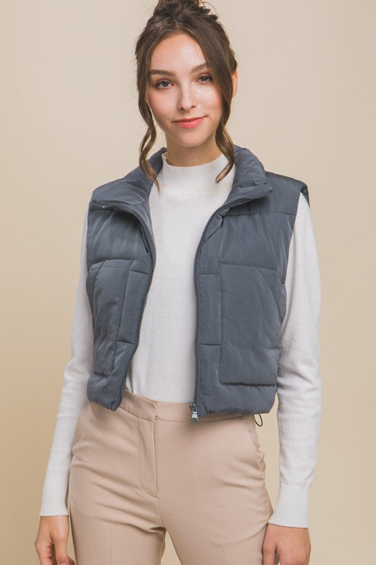 Marshmallow Dreams Puffer Vest with Pockets