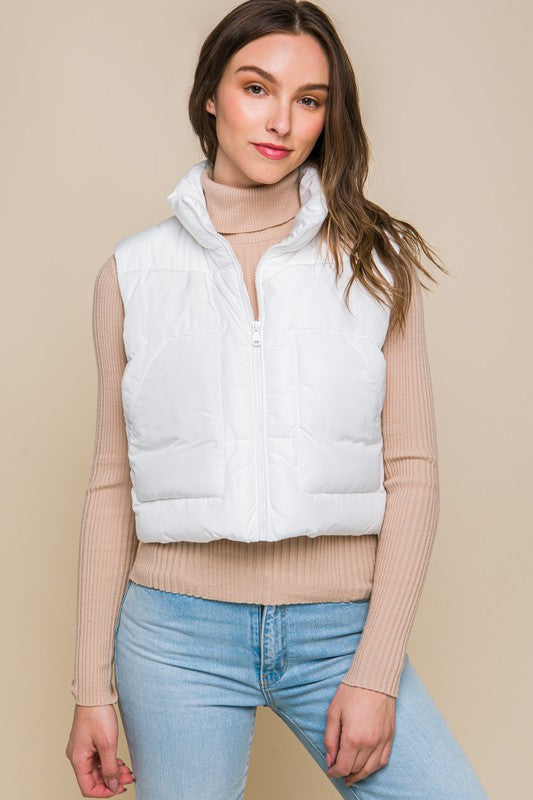 Marshmallow Dreams Puffer Vest with Pockets