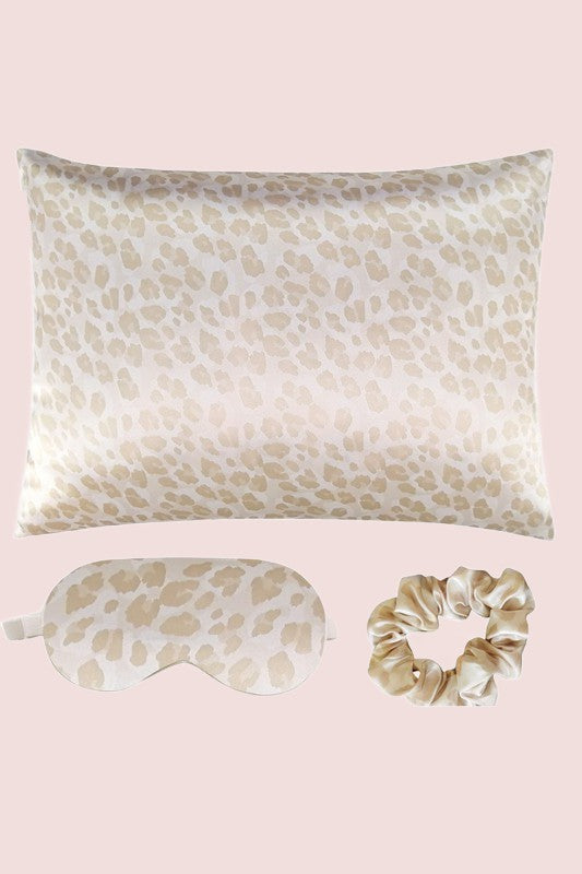 Sweet Dreams Satin Pillowcase, Sleep Mask, and Scrunchie Gift Set