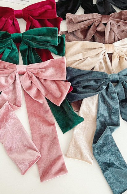 Elegant Velvet Holiday Hair Bows