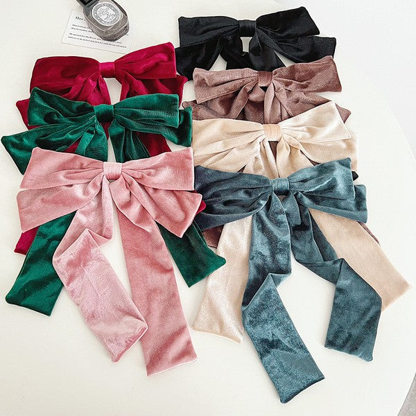 Elegant Velvet Holiday Hair Bows