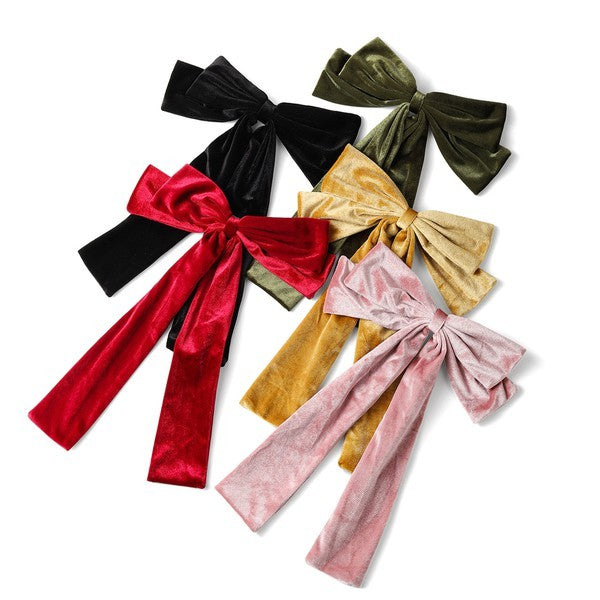 Elegant Velvet Holiday Hair Bows