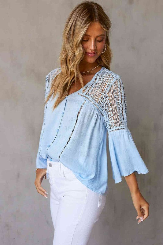 Sully Baby Blue Lace Shirt