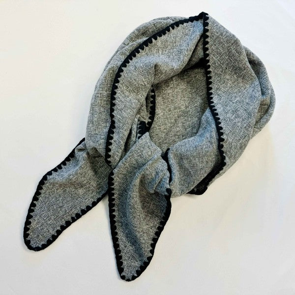 Preciously Stitched Cozy Triangle Shawl Scarf