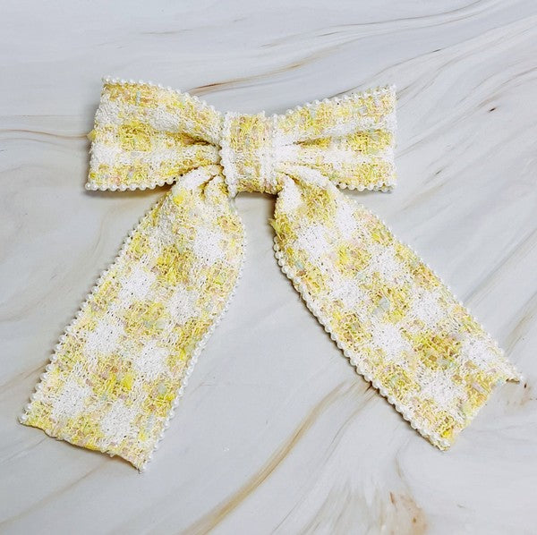 Soft and Sweet Tweed Bow Hair Clip