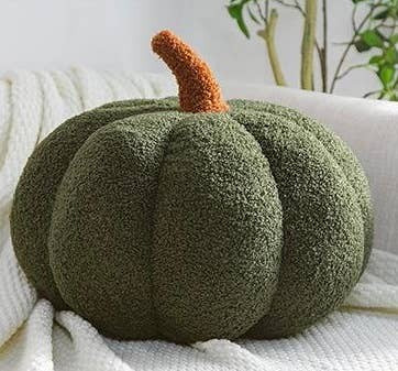 Falling Leaves Cozy Pumpkin Boucle Pillow