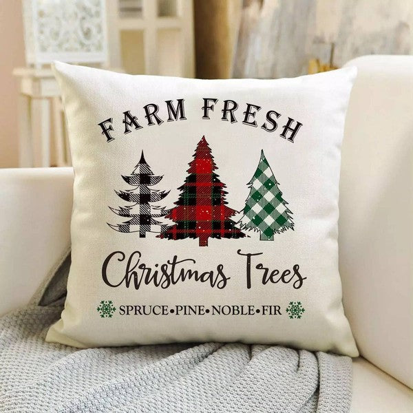 Farmhouse Christmas Throw Pillow Cover