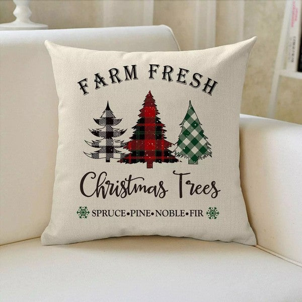 Farmhouse Christmas Throw Pillow Cover