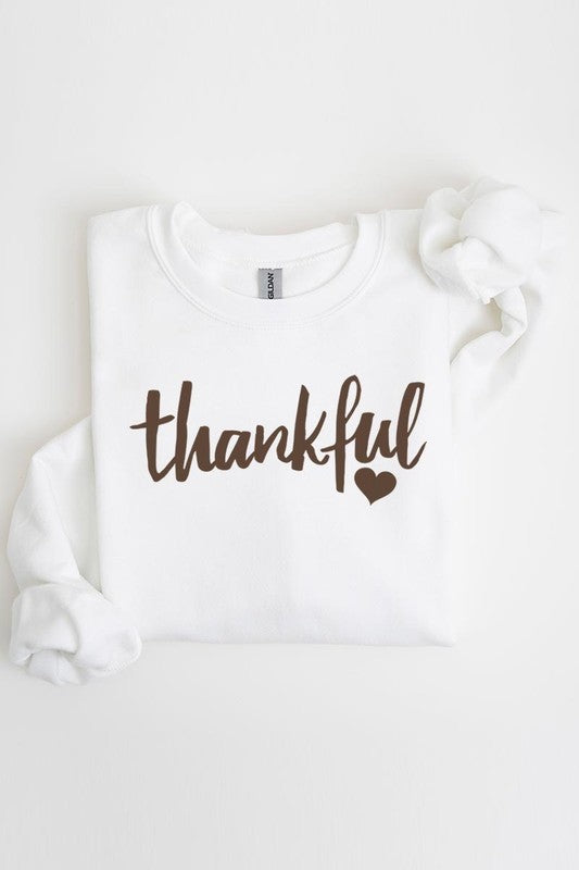 Thankful Heart Graphic Fleece Sweatshirt