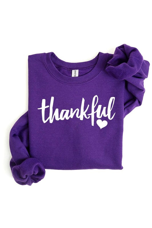 Thankful Heart Graphic Fleece Sweatshirt